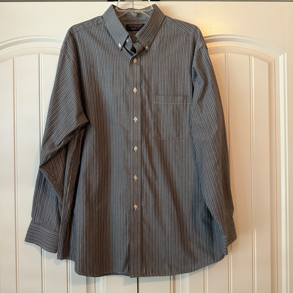 Men's Roundtree & Yorke Travel Smart Striped Button-Down Shirt